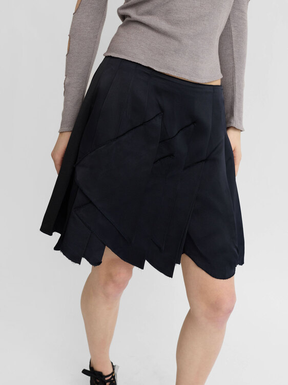 Miu Miu Silk Pleated Skirt 