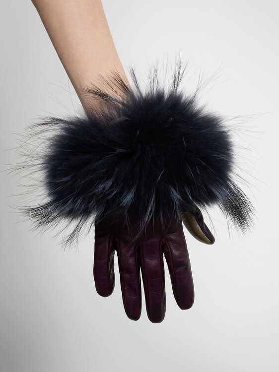 Sportmax Leather & Fur Gloves 