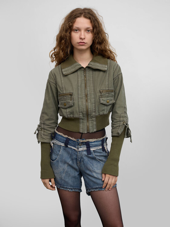 Khaki Green Bomber Jacket 