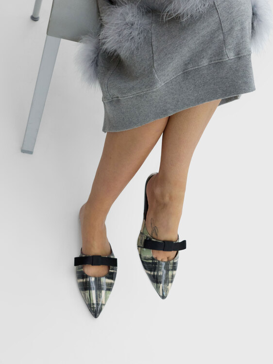 Antonio Marras Plaid Pointed-Toe Mules 