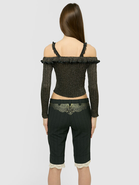 Cold Shoulder Lurex Top 