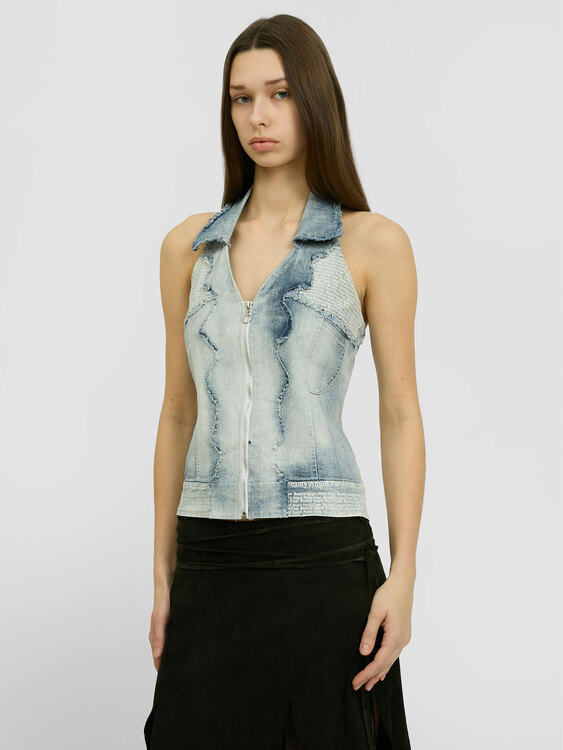 Denim Halter Vest 