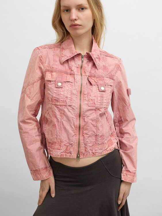 Pink Washed Effect Jacket 