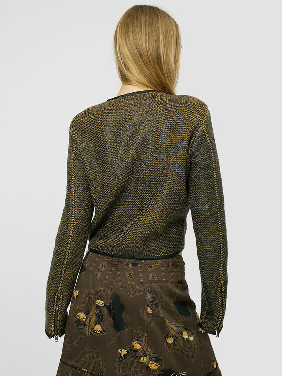 Knitted Coated Effect Cardigan 