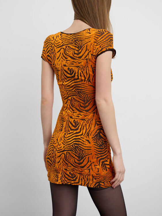 Plein Sud Animal Print Velvet Dress 