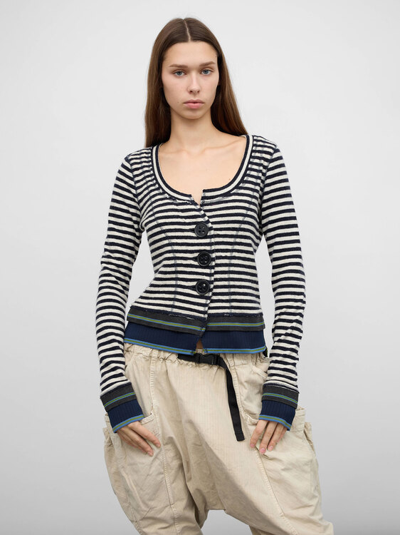 Knitted Striped Cardigan 