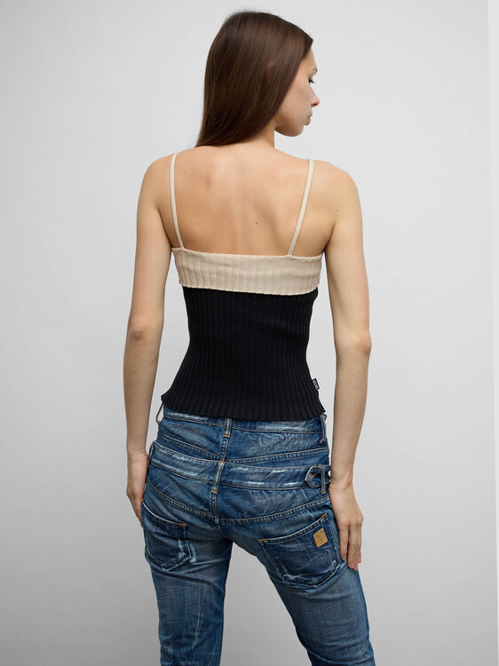 Moschino Ribbed Knit Camisole Top 