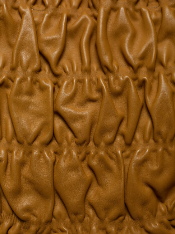 Gathered Leather Handbag 