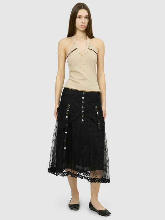 Stefanel Lace Midi Skirt 