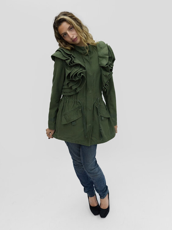 Valentino For GAP Ruffled Parka Jacket 