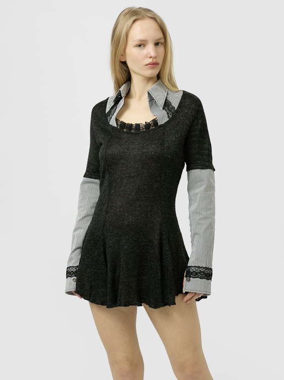 Integrated Shirt Mini Dress 