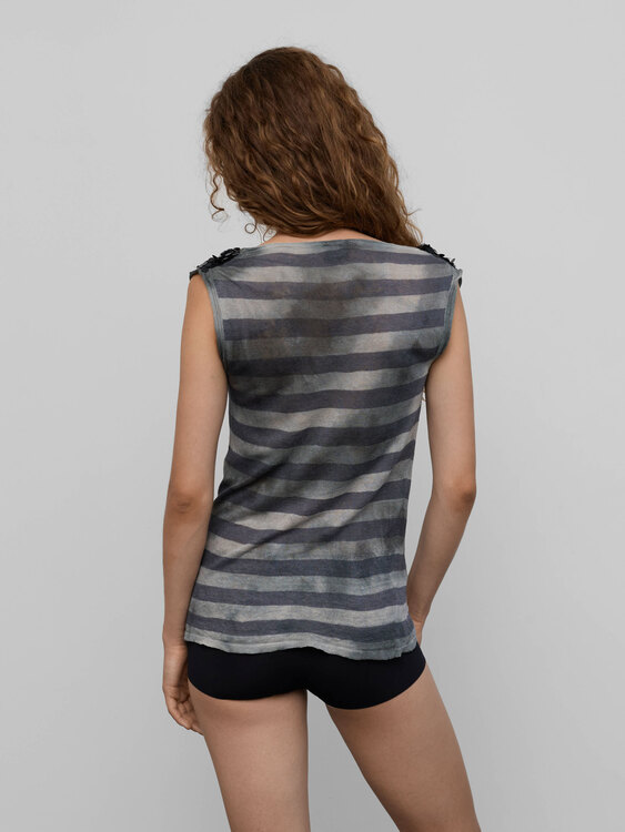 Striped Knit Sleeveless Top 