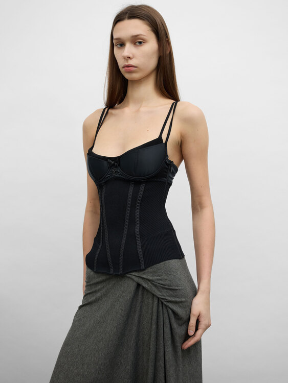 Black Knitted Bustier 