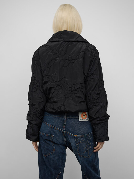 Black Nylon Embroidered Jacket 
