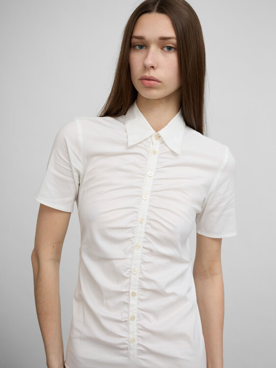 Jean Colonna White Cotton Shirt Dress 