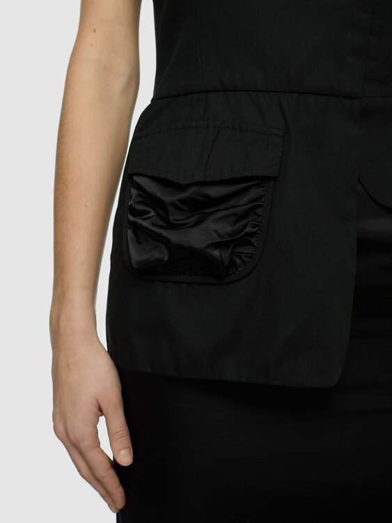 Black Bustier Midi Dress 