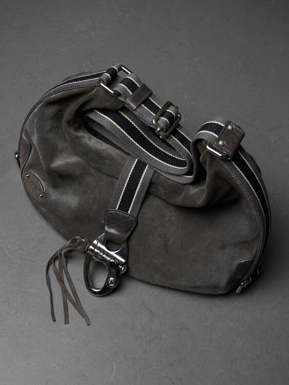 4US Grey Suede Hobo Bag 