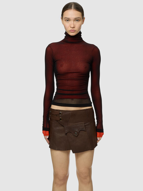 Diesel Wrap Leather Skirt 