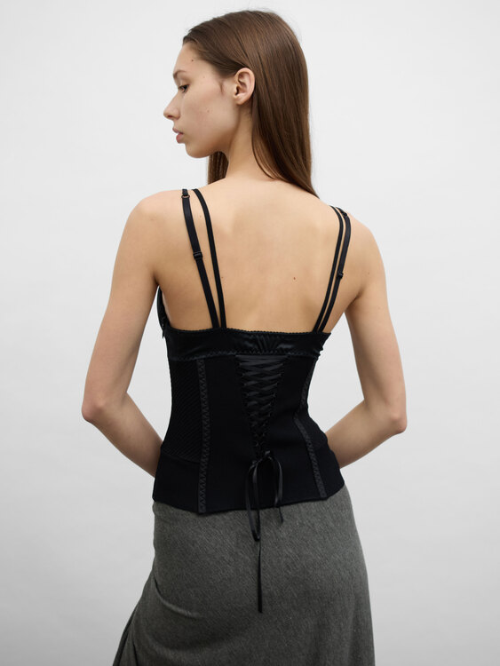 Black Knitted Bustier 