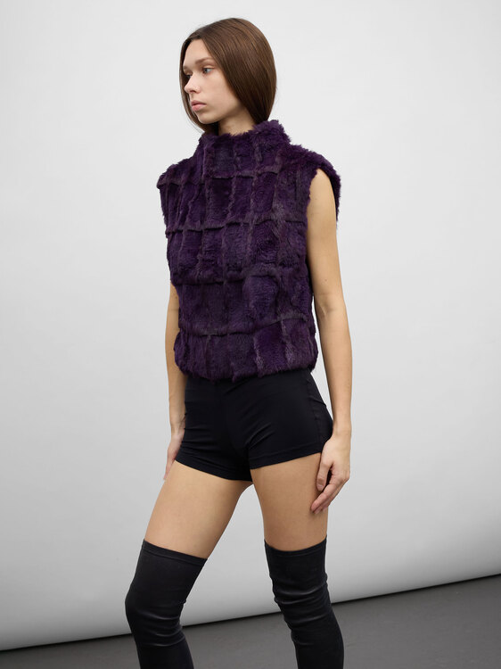 Extē Purple Fur Vest 