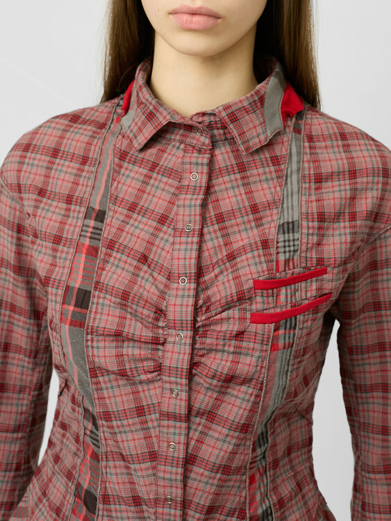 Patchwork Button Up Shirt 
