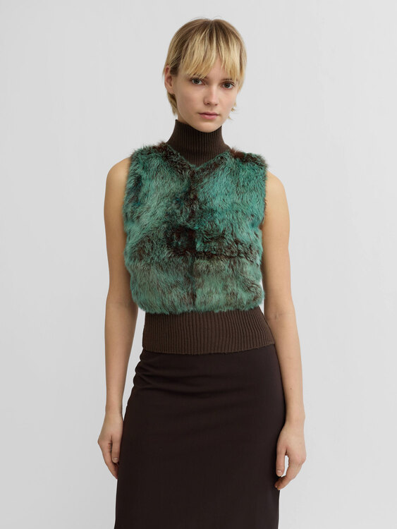 Fur and Knit Vest 