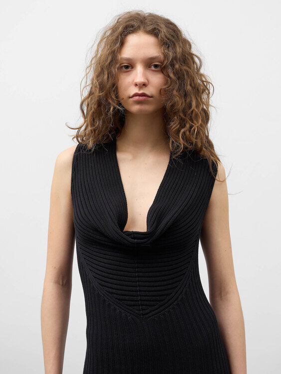 Stefanel Rib Knit Midi Dress 