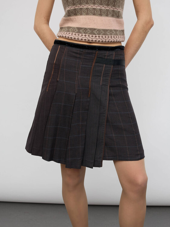 Patchwork Midi Skirt 