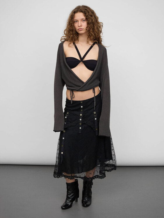 Stefanel Lace Midi Skirt 