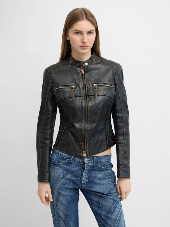 Miss Sixty Leather Biker Jacket 