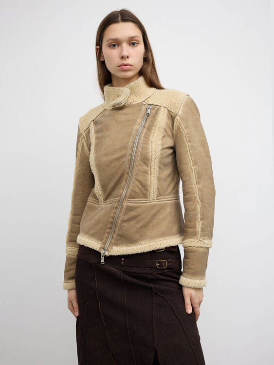 Beige Shearling Jacket 