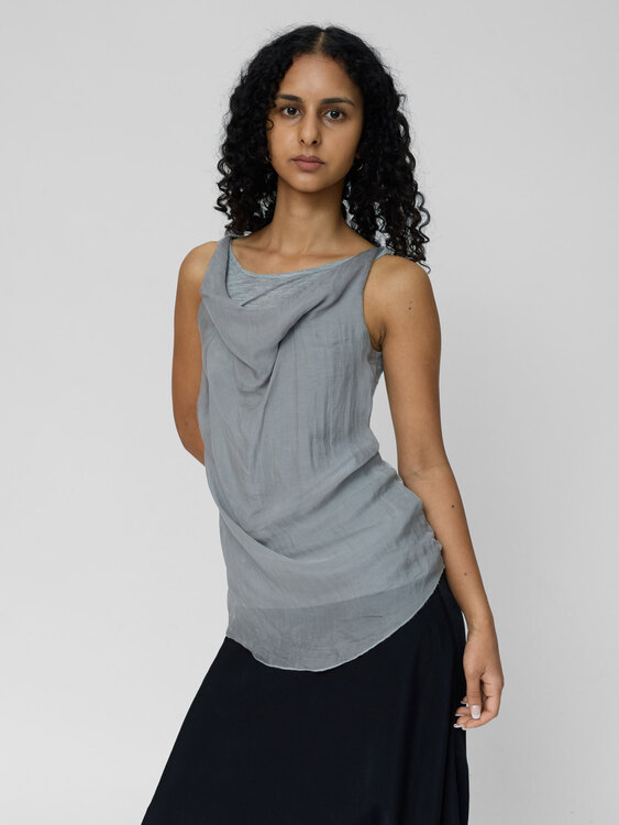 Grey Draped Vest 