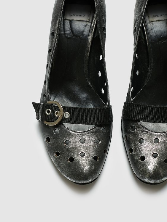 Silver And Grey Distressed Effect Heels 